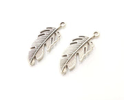 4 Leaf Charms Antique Silver Plated Charms (39x15mm)  G18012