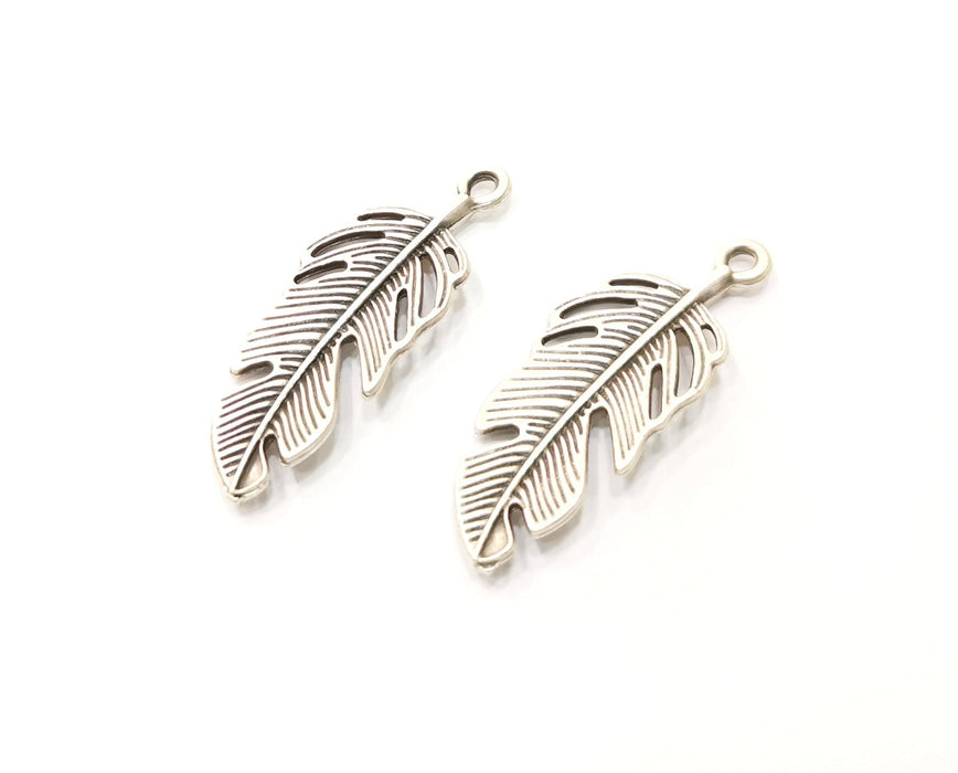 4 Leaf Charms Antique Silver Plated Charms (39x15mm)  G18012