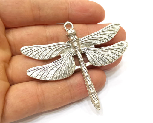 Dragonfly Pendant Large Pendant Antique Silver Plated Pendant (69x61mm)  G18016