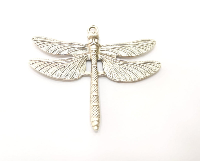 Dragonfly Pendant Large Pendant Antique Silver Plated Pendant (69x61mm)  G18016