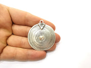 2 Silver Charms Antique Silver Plated Charms (46x42mm)  G18022