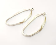 2 Silver Charms Antique Silver Plated Charms (64x26mm)  G18028