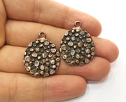 2 Copper Charms Antique Copper Plated Charms (30x23mm) G18514