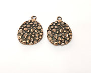 2 Copper Charms Antique Copper Plated Charms (30x23mm) G18514