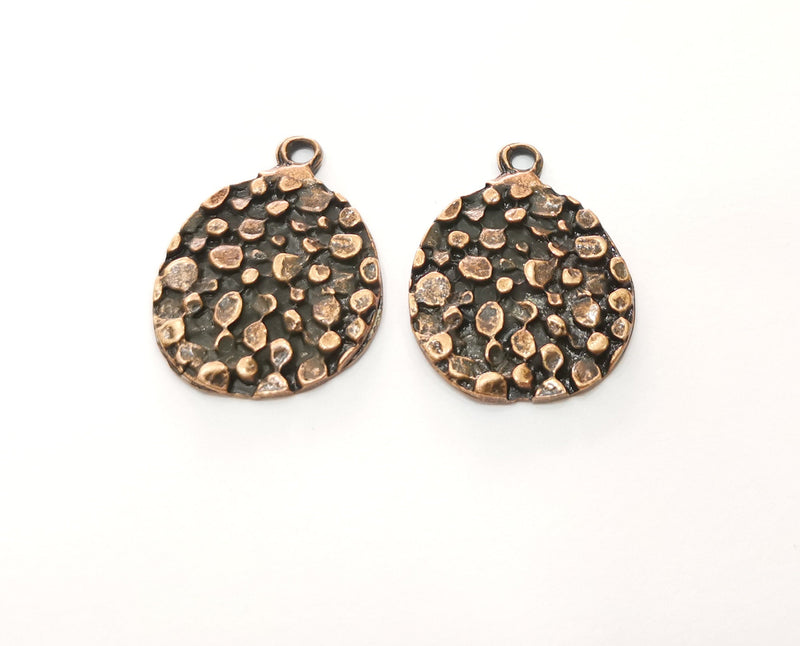 2 Copper Charms Antique Copper Plated Charms (30x23mm) G18514