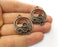 2 Copper Flower and Leaf Charms Antique Copper Plated Charms (35x27mm)  G18516