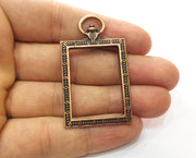 2 Copper Frame Charms Antique Copper Plated Charms (52x30mm) G18517