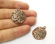 2 Copper Charms Antique Copper Plated Charms (28x23mm)  G18520