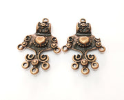 2 Copper Charms Connector Antique Copper Plated Charms (47x31mm)  G18521
