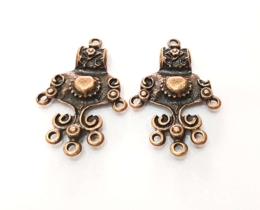 2 Copper Charms Connector Antique Copper Plated Charms (47x31mm)  G18521