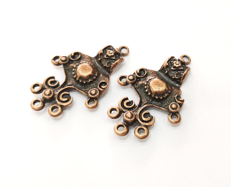 2 Copper Charms Connector Antique Copper Plated Charms (47x31mm)  G18521