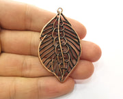 2 Leaf Charms Antique Copper Plated Charms (58x33mm) G18522