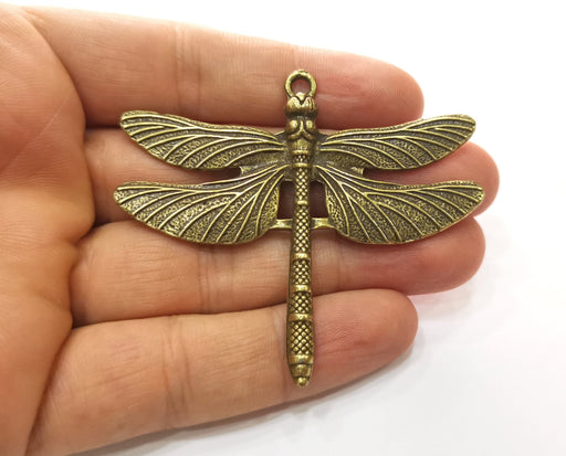 Dragonfly Pendant Large Pendant Antique Bronze Plated Pendant (69x61mm)  G18524