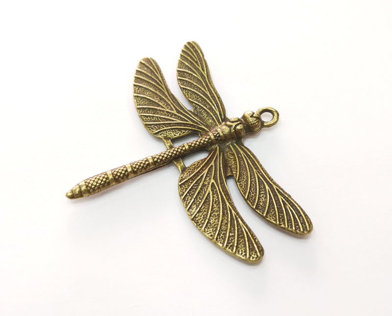 Dragonfly Pendant Large Pendant Antique Bronze Plated Pendant (69x61mm)  G18524