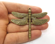 Dragonfly Pendant Large Pendant Antique Bronze Plated Pendant (69x61mm)  G18524