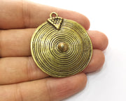 2 Antique Bronze Charms Antique Bronze Plated Charms (46x42mm)  G18526