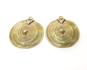 2 Antique Bronze Charms Antique Bronze Plated Charms (46x42mm)  G18526