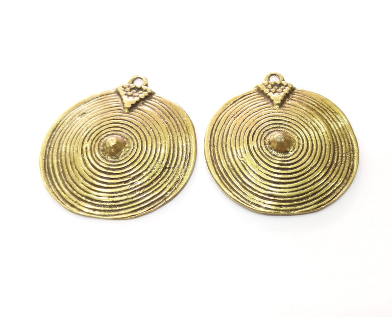 2 Antique Bronze Charms Antique Bronze Plated Charms (46x42mm)  G18526