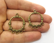 4 Antique Bronze Charms Connector Antique Bronze Plated Charms (33x26mm)  G18528