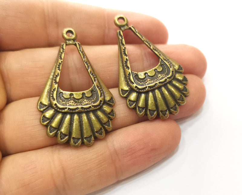 2 Antique Bronze Charms Antique Bronze Plated Charms (44x26mm)  G18539