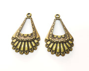 2 Antique Bronze Charms Antique Bronze Plated Charms (44x26mm)  G18539