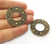 2 Antique Bronze Charms Antique Bronze Plated Charms (37mm) G18540