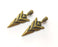 2 Antique Bronze Arrowhead Charms Antique Bronze Plated Charms (47x20mm) G18541