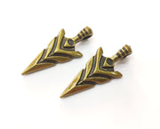 2 Antique Bronze Arrowhead Charms Antique Bronze Plated Charms (47x20mm) G18541