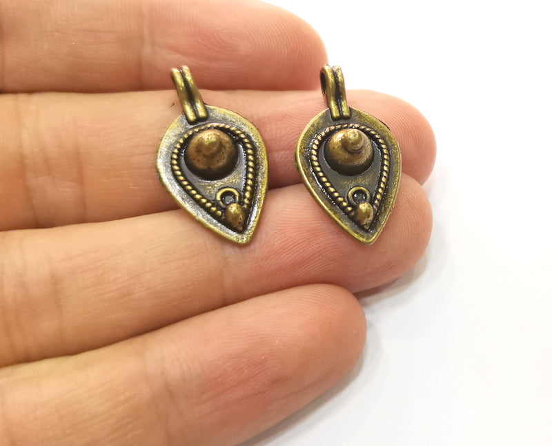 4 Antique Bronze Charms Antique Bronze Plated Charms (27x14mm)  G18546