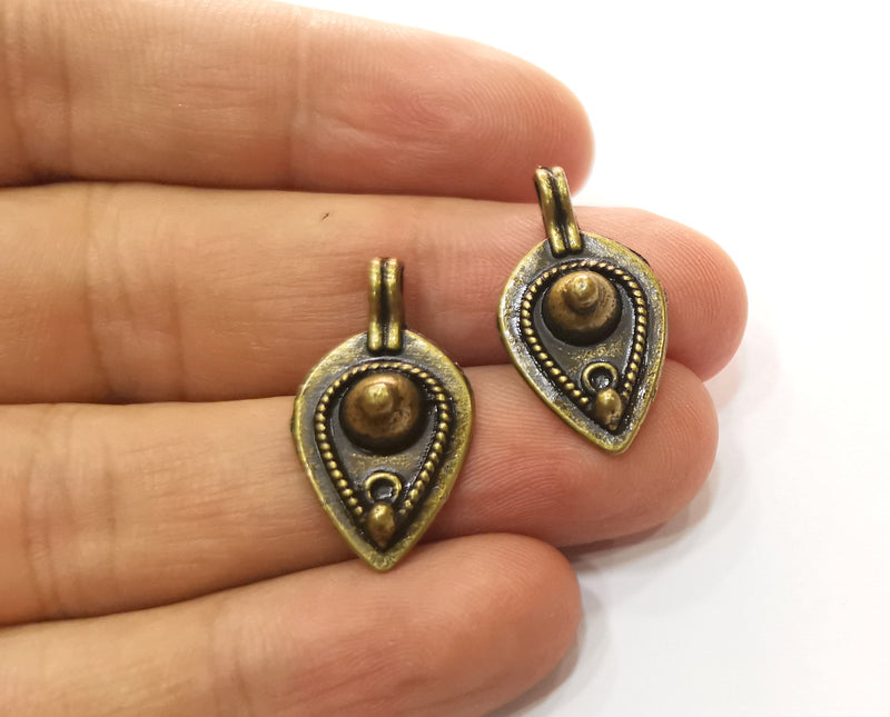 4 Antique Bronze Charms Antique Bronze Plated Charms (27x14mm)  G18546