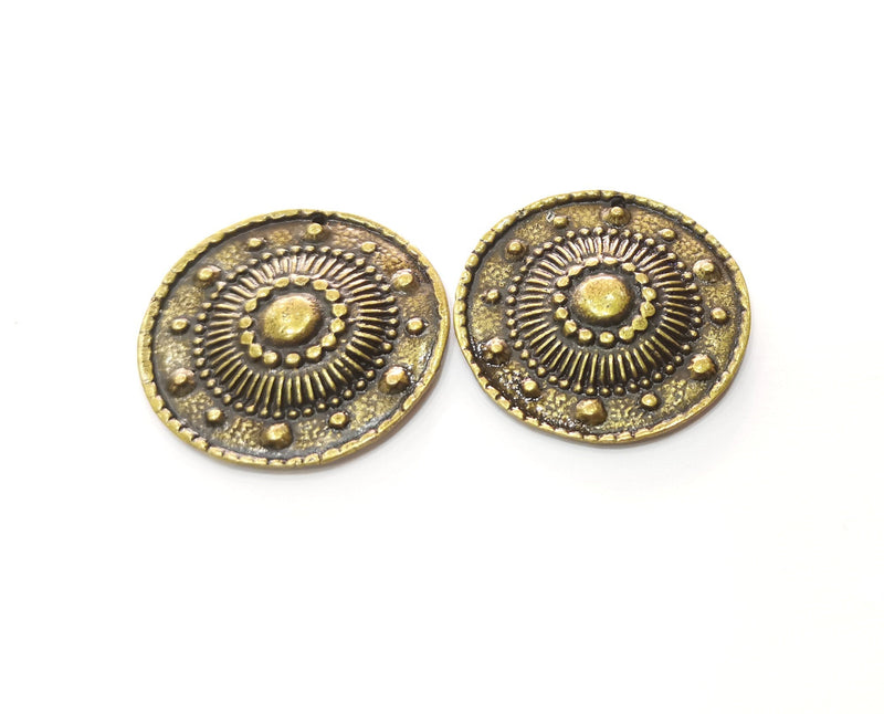 2 Antique Bronze Charms Antique Bronze Plated Charms (35mm)  G18547