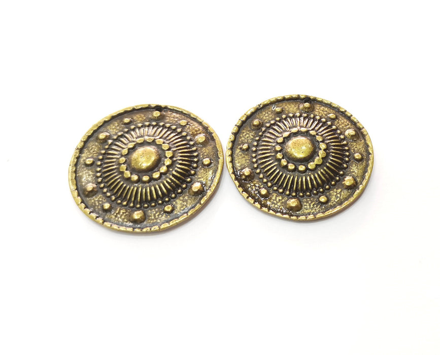 2 Antique Bronze Charms Antique Bronze Plated Charms (35mm)  G18547