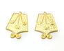 2 Gold Charms Gold Plated Charms  (36x24mm)  G18030