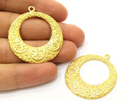 2 Gold Charms Gold Plated Charms  (43x38mm)  G18032