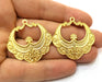 2 Gold Charms Gold Plated Charms  (37x37mm)  G18033