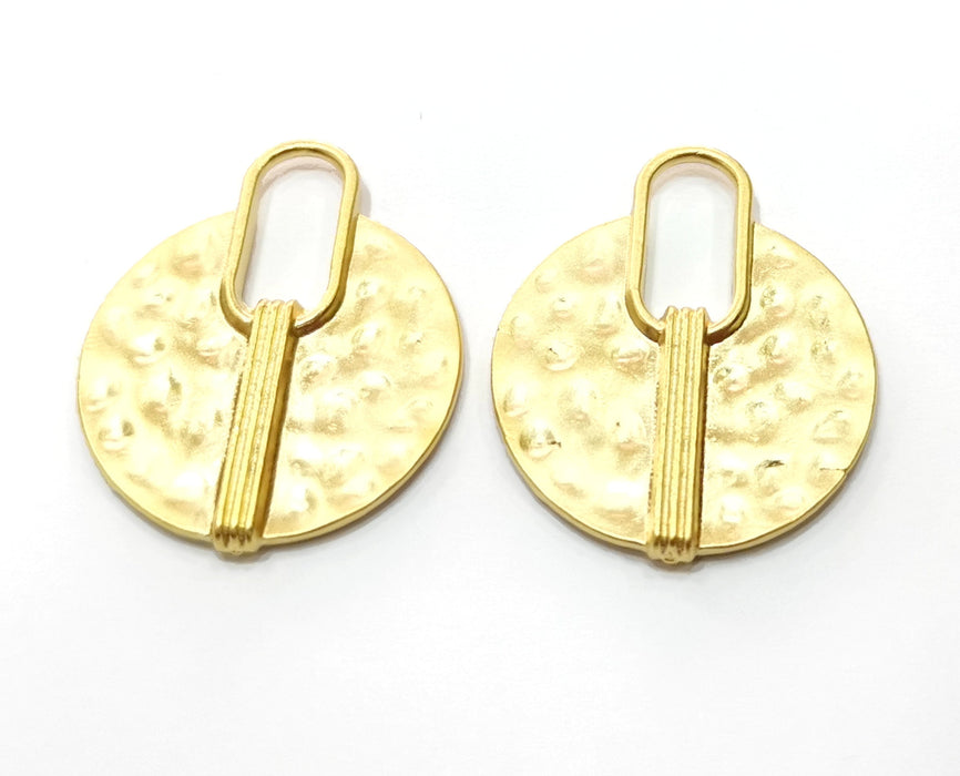 2 Gold Charms Gold Plated Charms  (37x30mm)  G18035