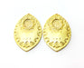 2 Gold Charms Gold Plated Charms  (38x25mm)  G18039