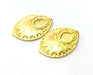 2 Gold Charms Gold Plated Charms  (38x25mm)  G18039