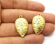 4 Gold Charms Gold Plated Charms  (30x18mm)  G18040