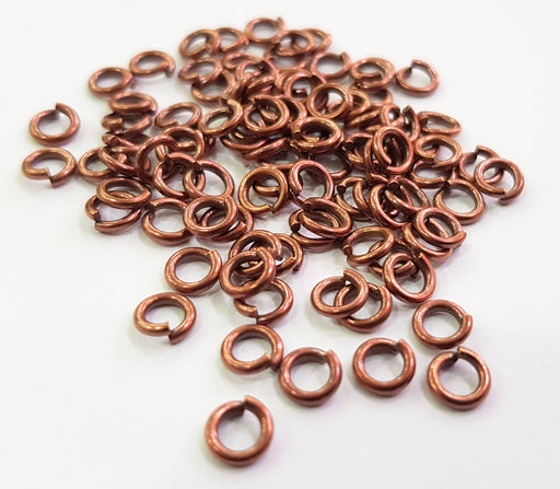 100 Antique Copper Brass Jumpring (6 mm) Strong jumpring ,  18 guage  G18043