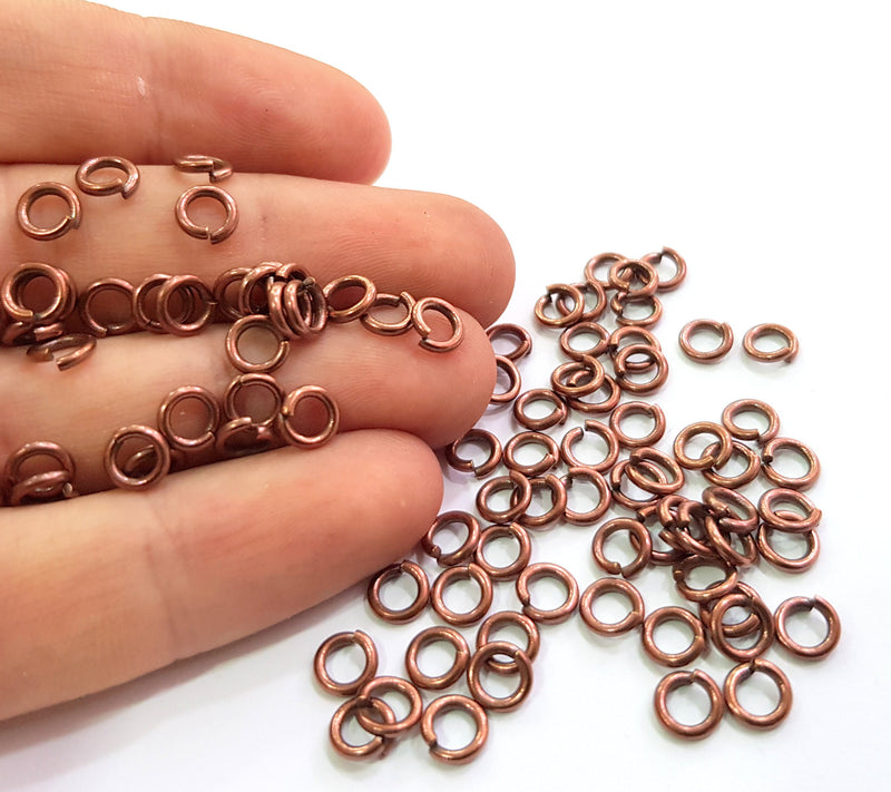 100 Antique Copper Brass Jumpring (6 mm) Strong jumpring ,  18 guage  G18043