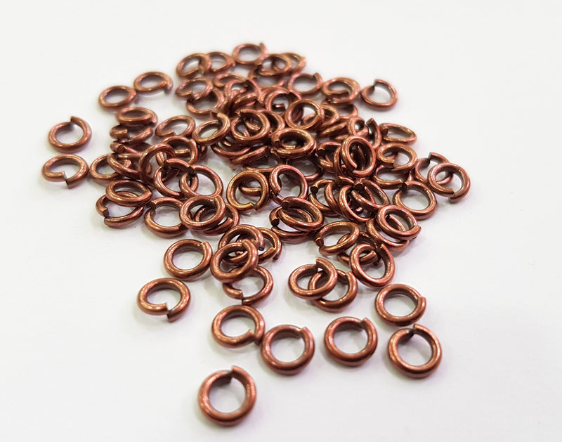 100 Antique Copper Brass Jumpring (6 mm) Strong jumpring ,  18 guage  G18043
