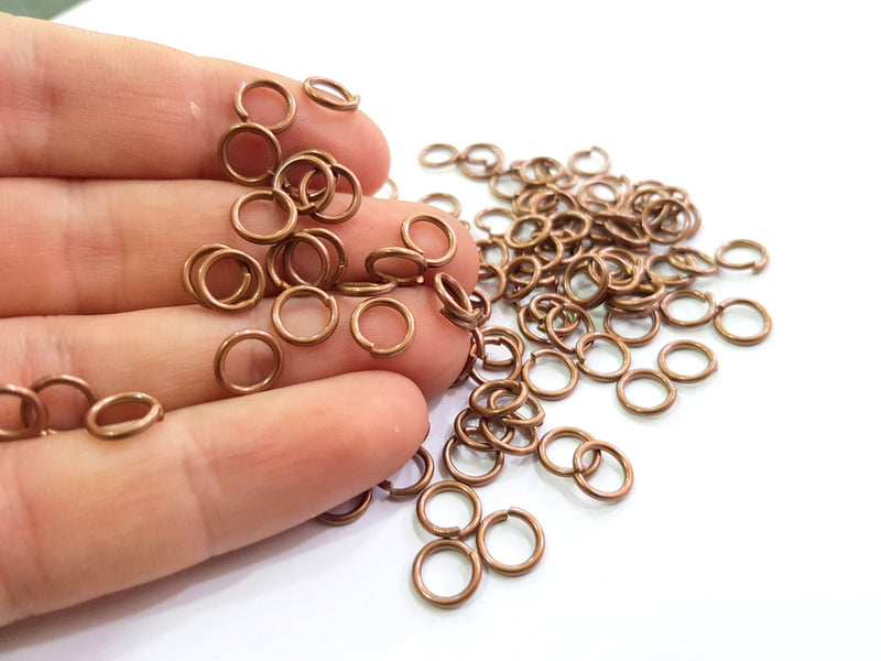 100 Antique Copper Brass Jumpring (8 mm) Strong jumpring  , 18 guage  G9466