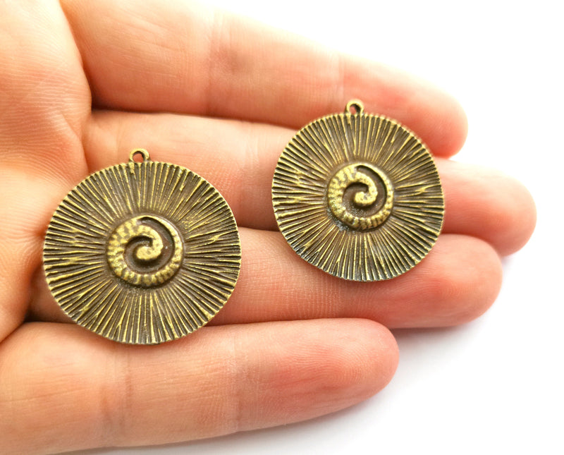 2 Antique Bronze Charms Antique Bronze Plated Charms (30mm)  G18549
