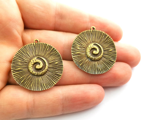 2 Antique Bronze Charms Antique Bronze Plated Charms (30mm)  G18549