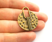 2 Antique Bronze Charms Antique Bronze Plated Charms (37x30mm)  G18553