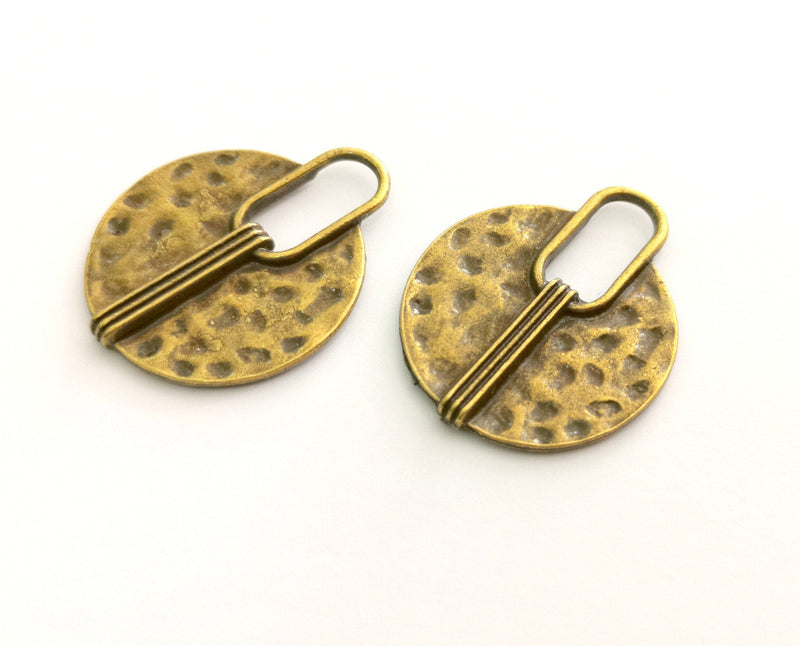 2 Antique Bronze Charms Antique Bronze Plated Charms (37x30mm)  G18553