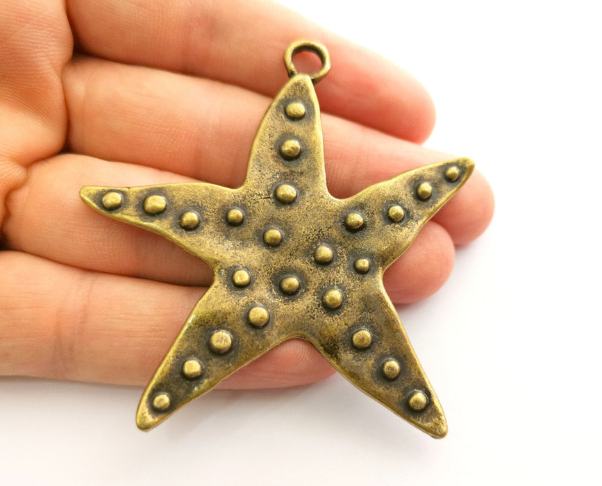 Antique Bronze Starfish Charms Antique Bronze Plated Charms (72x68mm) G18556