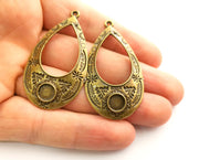 2 Antique Bronze Charms Antique Bronze Plated Charms (53x29mm)  G18557