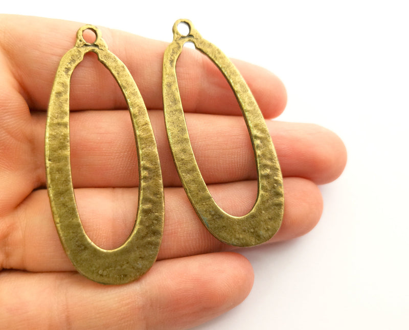 2 Antique Bronze Charms Antique Bronze Plated Charms (61x25mm)  G18561